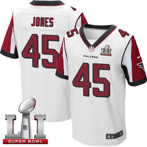 Nike Falcons #45 Deion Jones White Super Bowl LI 51 Men's Stitched NFL Elite Jersey
